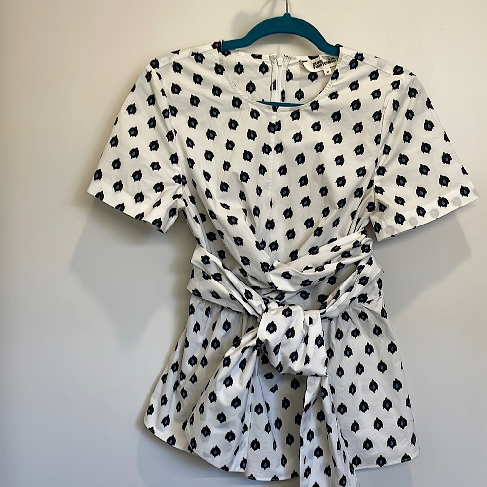 DVF cotton Peplum wrap top